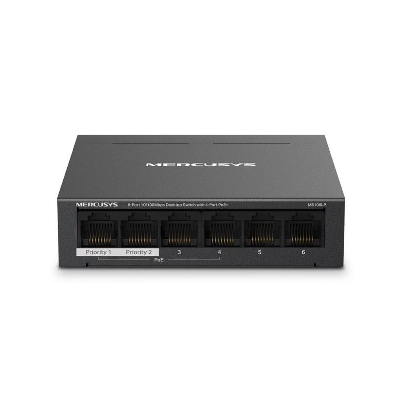 SWITCH DE BUREAU MERCUSYS  / 6 PORTS 10/100MBPS / AVEC 4 PORTS POE+
 
