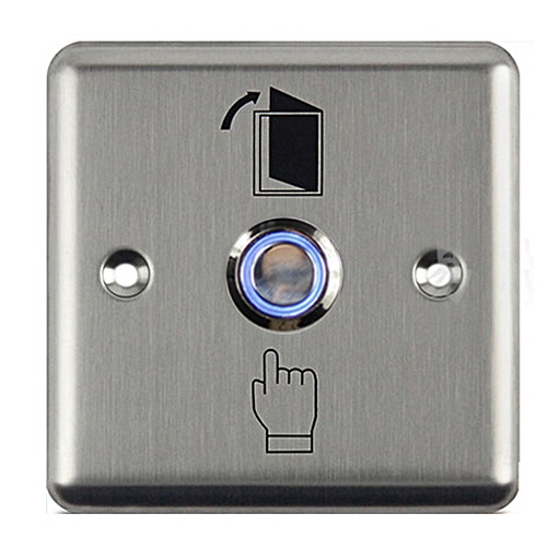 BOUTON EXIT INOX ENCASTRÉE CARRÉ 